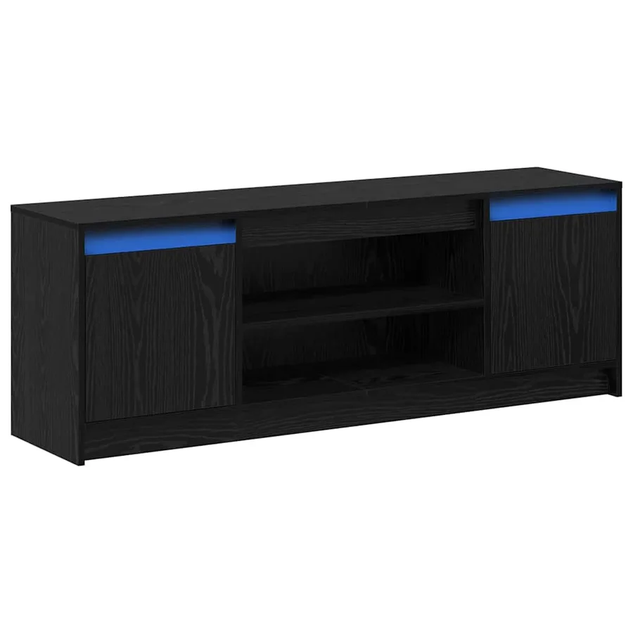 Unites TV Noir 139,5 x 34 x 50 cm Bois d'ingénierie - 2