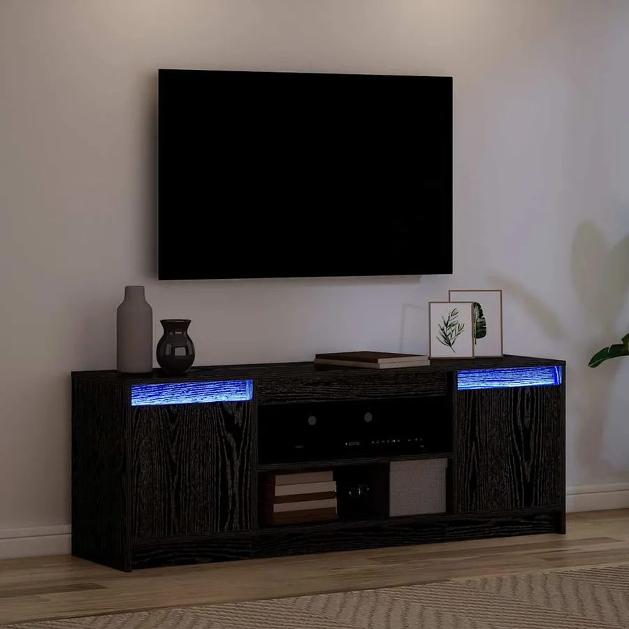 Unites TV Noir 139,5 x 34 x 50 cm Bois d'ingénierie - 5