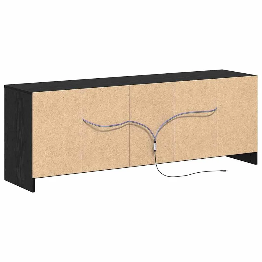 Unites TV Noir 139,5 x 34 x 50 cm Bois d'ingénierie - 9