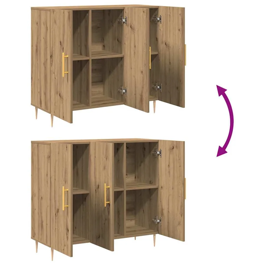 Buffet Chêne artisanal 90 x 34 x 80 cm Bois d'ingénierie - 11