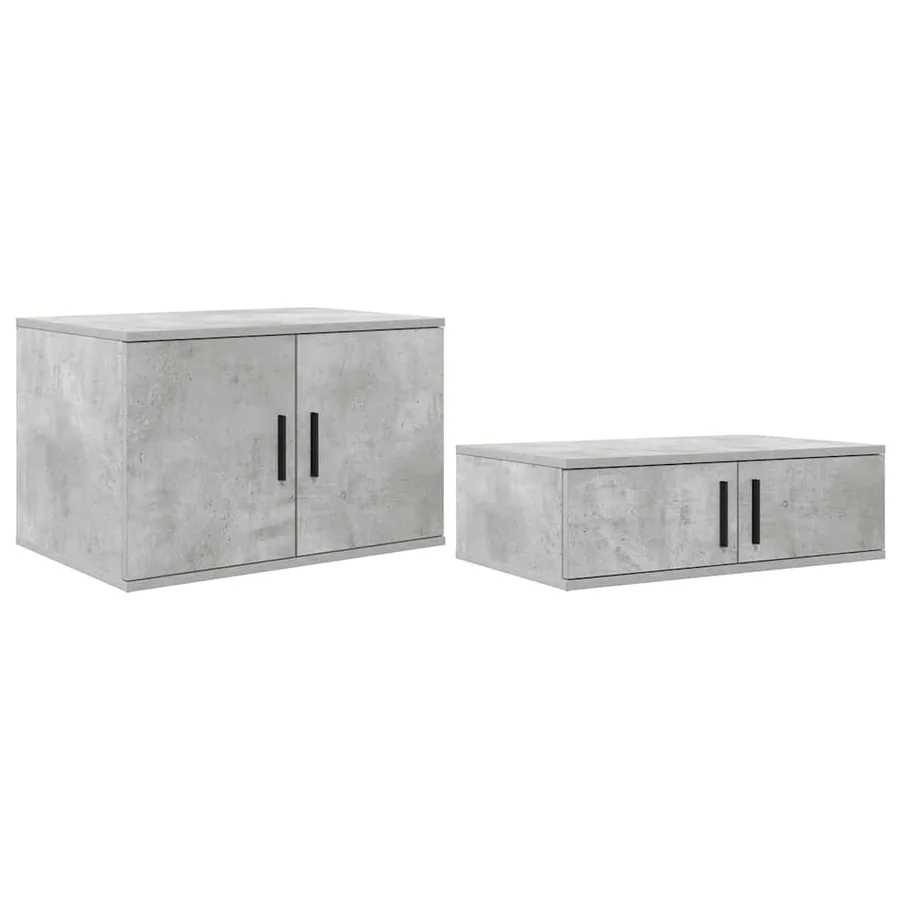 Cadre de lit avec rangement Gris béton 80 cm Bois d'ingénierie - 5