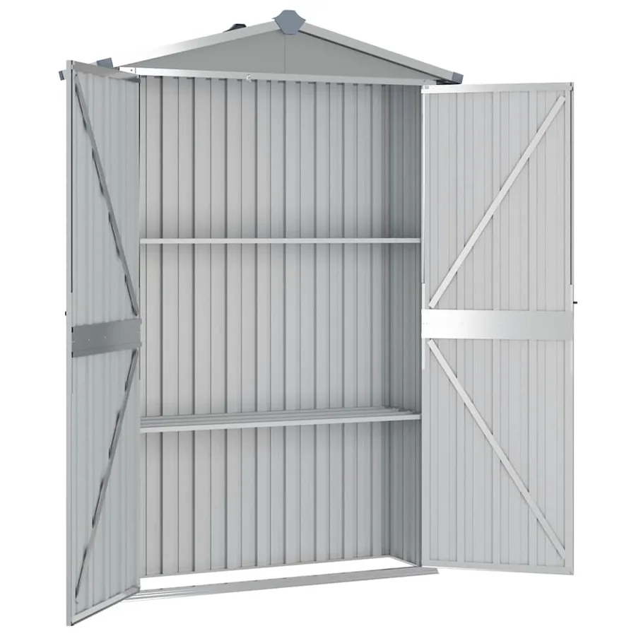 Abri de jardin Gris 116x45x175 cm Acier galvanisé - 5