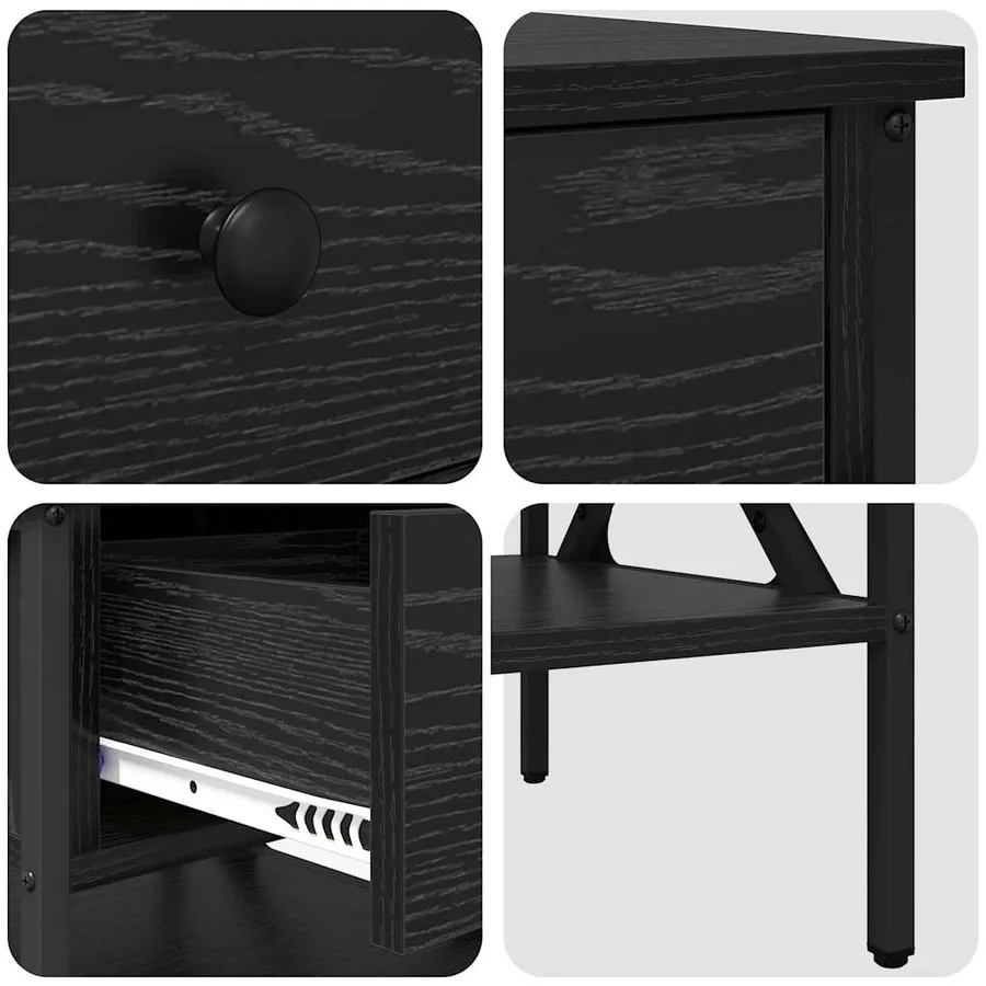 Table de chevet avec tiroir 2 pcs Chêne noir 40 x 42 x 45 cm - 10