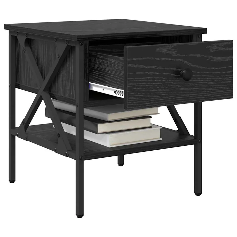 Table de chevet avec tiroir 2 pcs Chêne noir 40 x 42 x 45 cm - 3