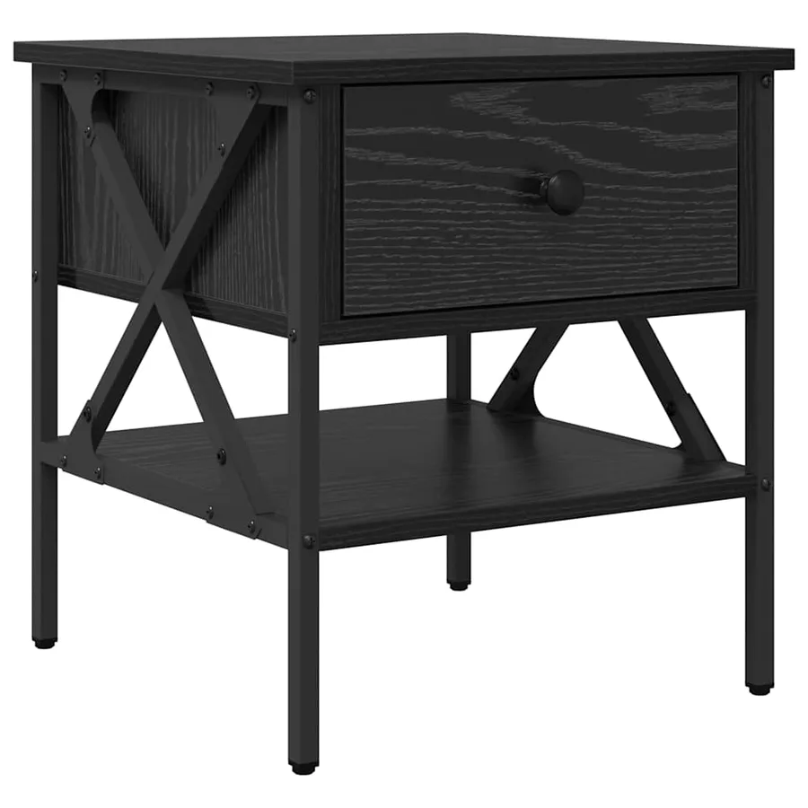 Table de chevet avec tiroir 2 pcs Chêne noir 40 x 42 x 45 cm - 5