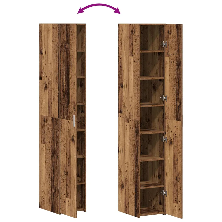 Haut Armoire Bois ancien 30 x 42,5 x 185 cm - 12