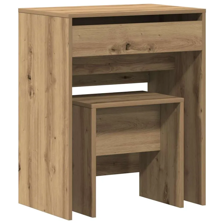 Coiffeuse 2 pcs chêne artisanal 60 x 40 x 75 cm - 2