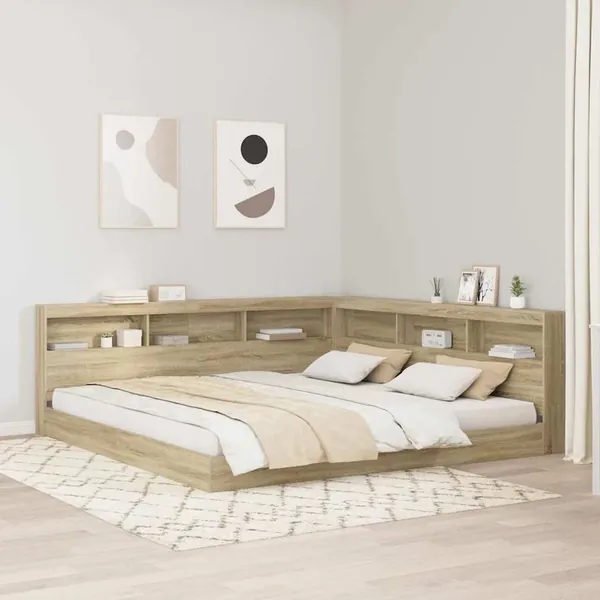 Tête de lit de rangement Chêne Sonoma 200 cm Bois d'ingénierie