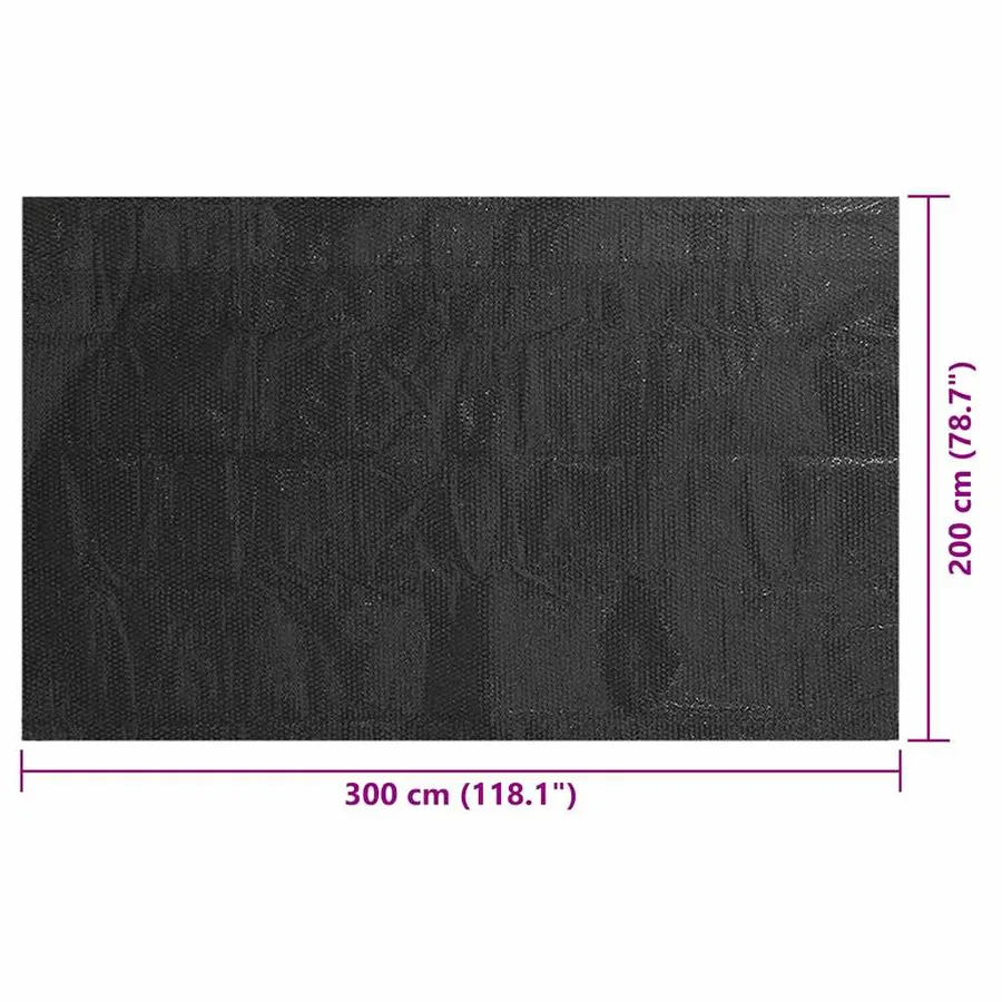 Couverture de piscine Noir 300 x 200 cm PE - 6