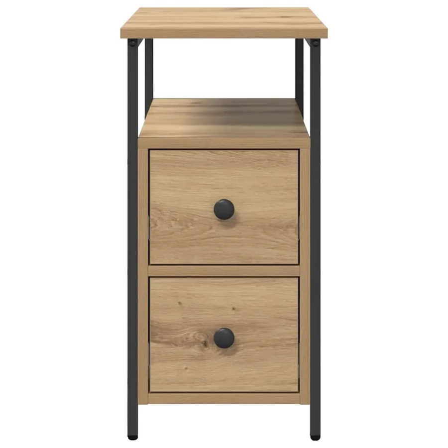 Cabinet de chevet chêne artisanal 30 x 60 x 60 cm - 6