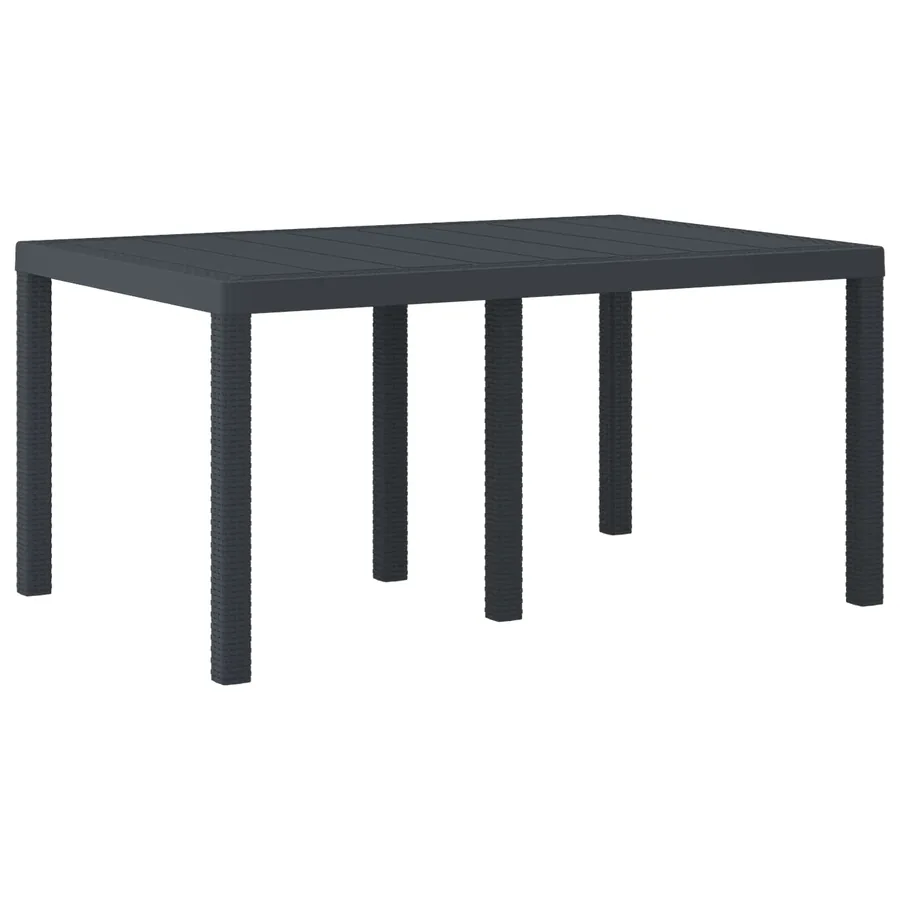 Table de Jardin Anthracite 150 x 100 x 73 cm polyrotin