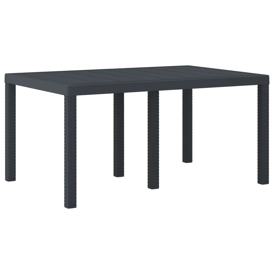 Table de Jardin Anthracite 150 x 100 x 73 cm polyrotin - 4