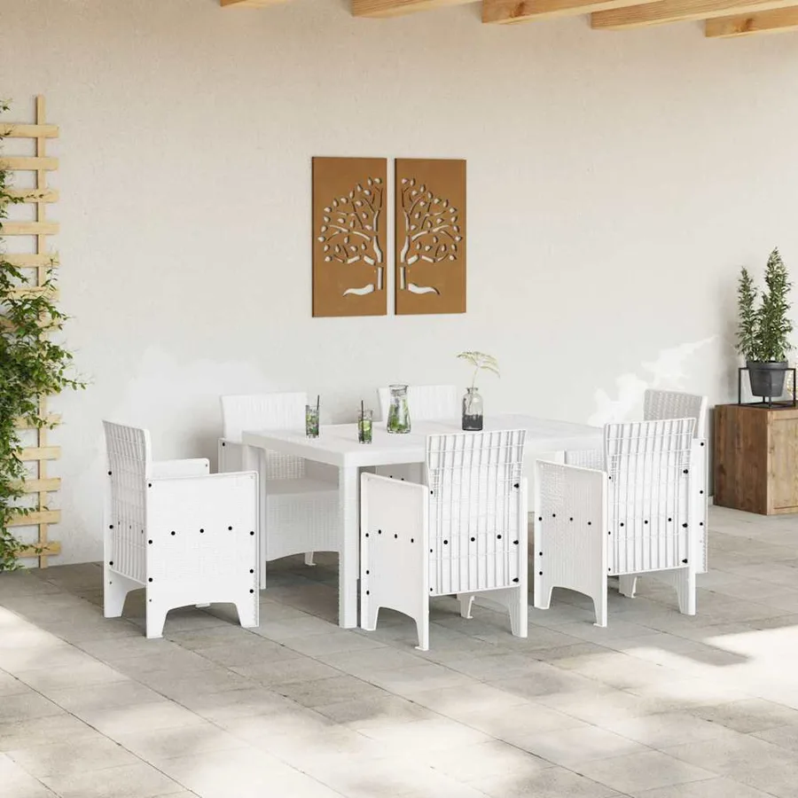 Table de Jardin Blanc 150 x 100 x 73 cm polyrotin - 3