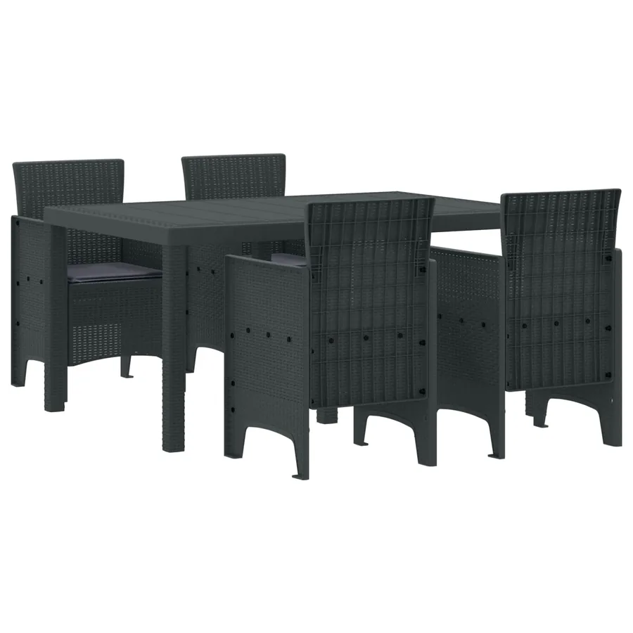 Ensemble de salle à manger pour jardin 5 pcs Anthracite