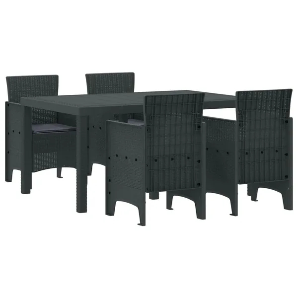 Ensemble de salle à manger pour jardin 5 pcs Anthracite