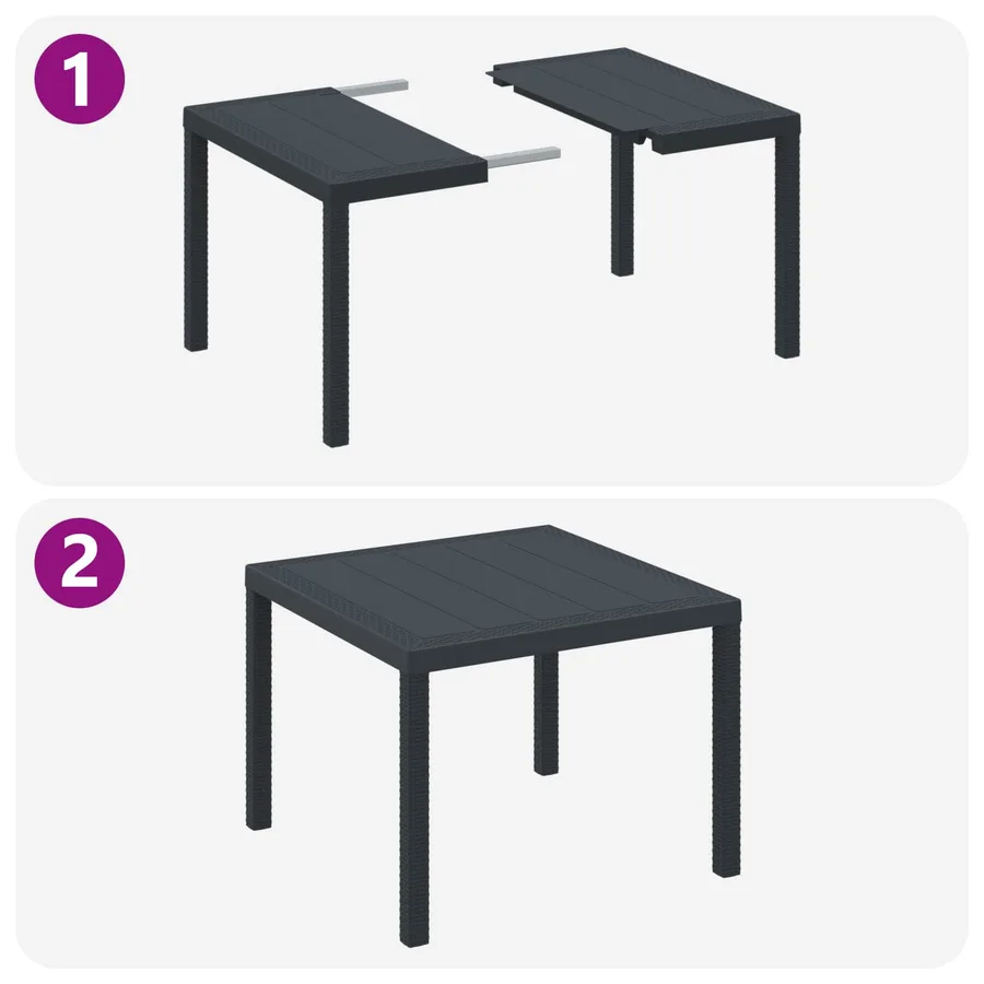 Ensemble de salle à manger pour jardin 3 pcs Anthracite - 3