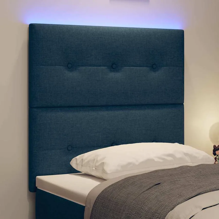 Tête de lit LED avec bandes LED Bleu 80 cm tissu - 4