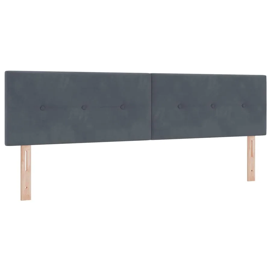 Lit à ressort LED Gris foncé 180 x 200 cm Velours - 7