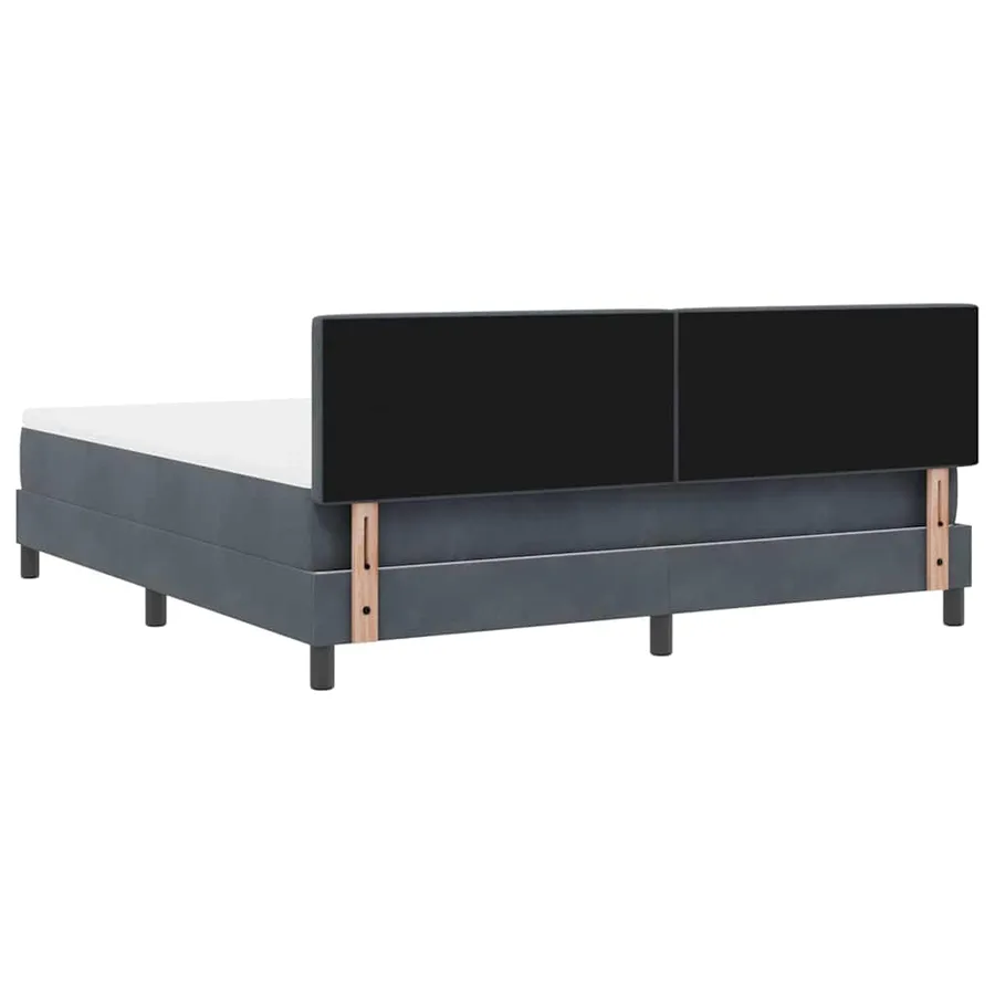 Lit à ressort LED Gris foncé 180 x 200 cm Velours - 8