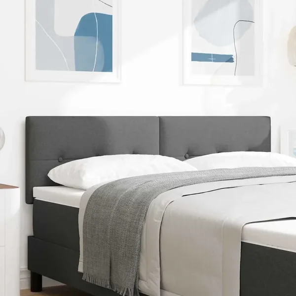 Tête de lit réglable en hauteur Gris foncé 160 cm tissu