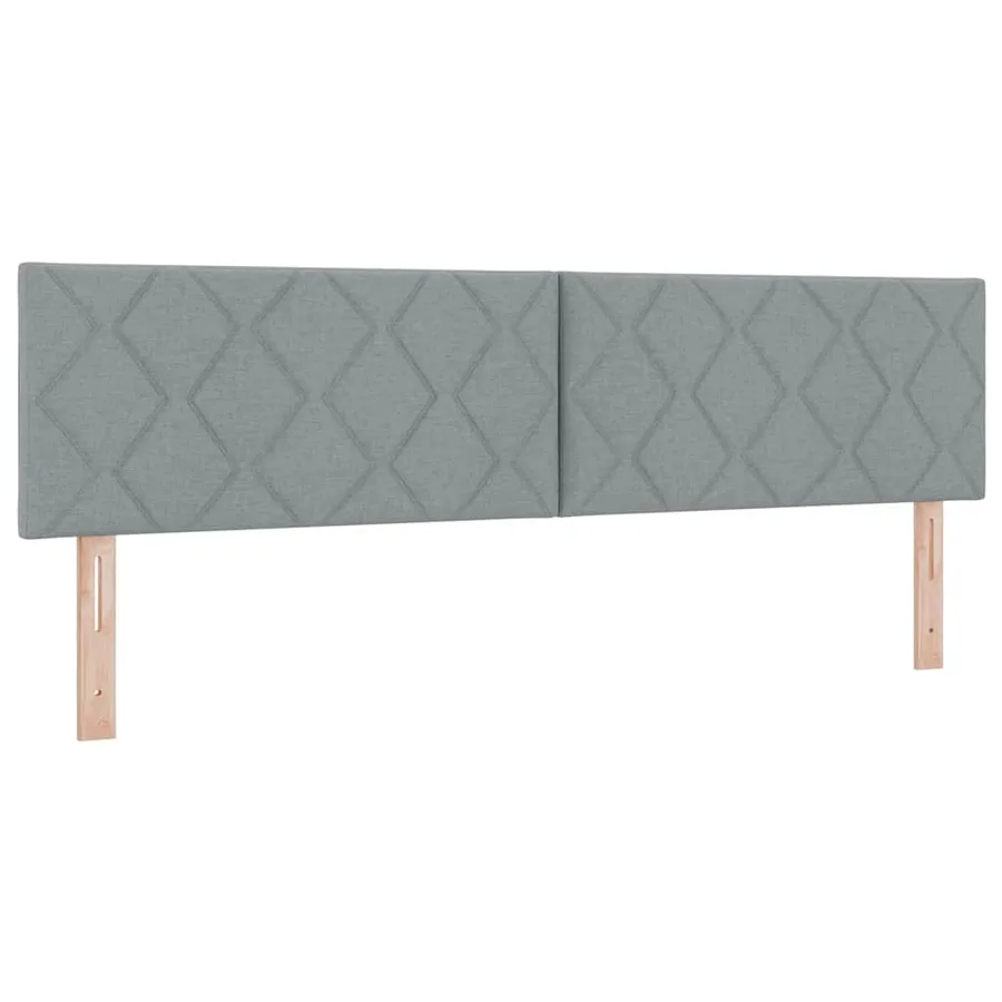 Lit à ressorts avec tête de lit Gris clair 200 x 180 cm tissu - 4