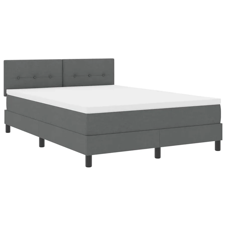 Lit à ressorts avec bandes LED Gris foncé 160 x 200 cm tissu - 2