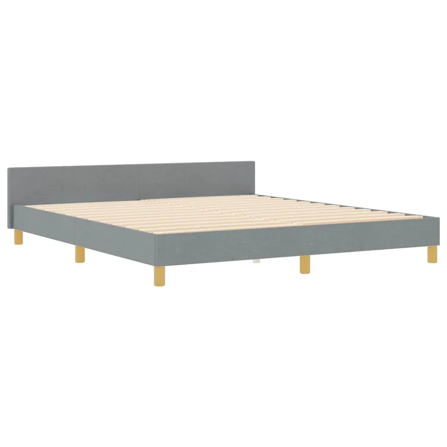 Cadre de lit avec tête de lit Gris clair 180 x 200 cm tissu - 4