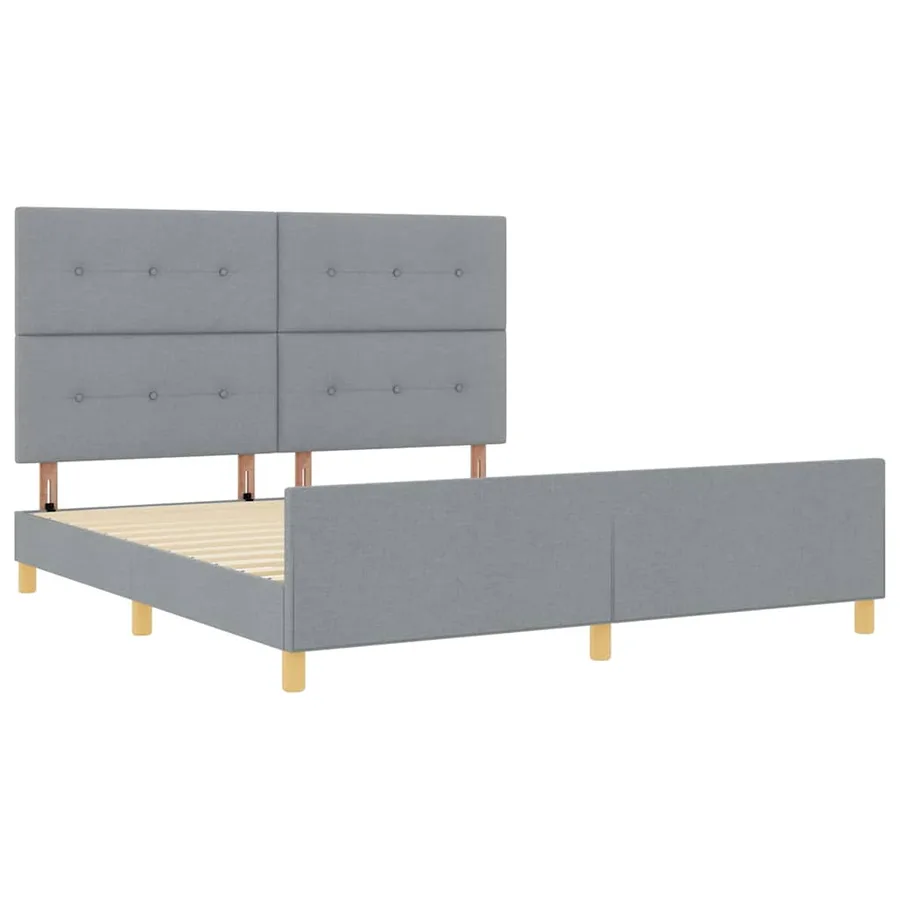 Cadre de lit avec tête de lit Gris clair 180 x 200 cm tissu - 5
