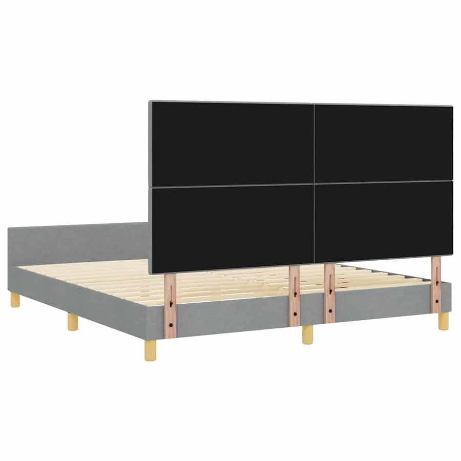 Cadre de lit avec tête de lit Gris clair 180 x 200 cm tissu - 9