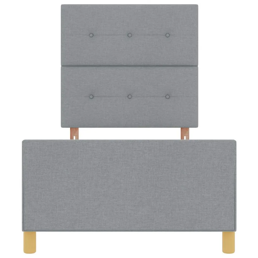Cadre de lit avec tête de lit Gris clair 90 x 200 cm tissu - 7