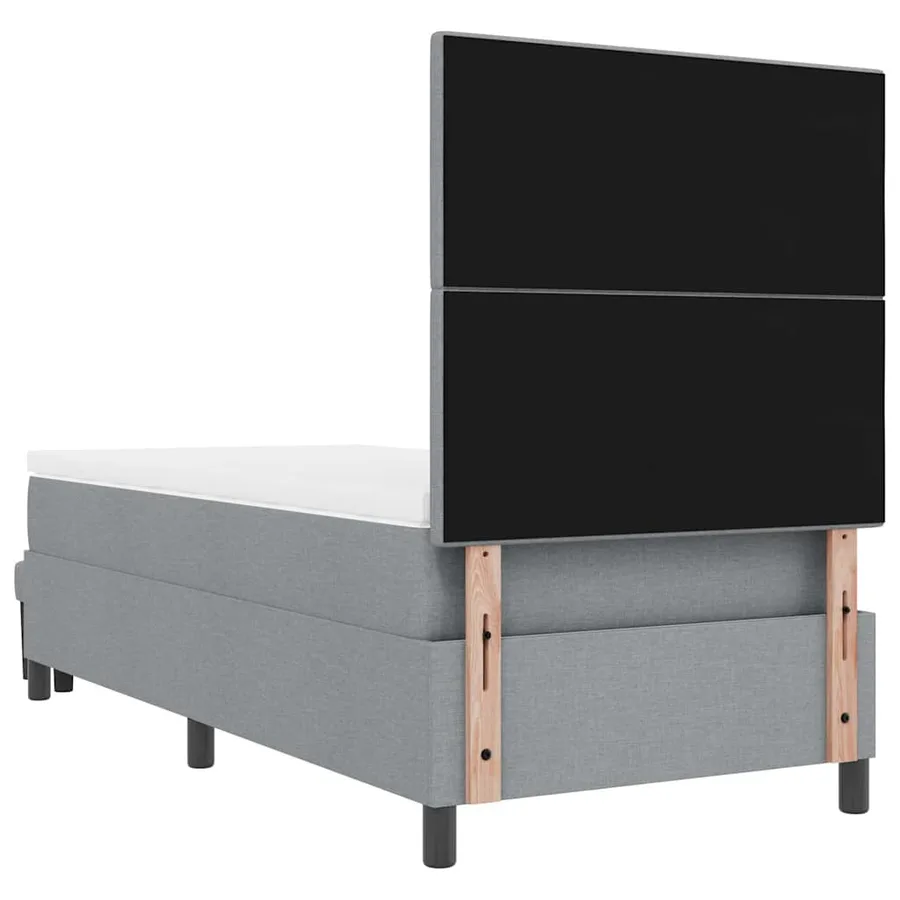 Lit à ressorts avec tête de lit Gris clair 90 x 200 cm tissu - 10