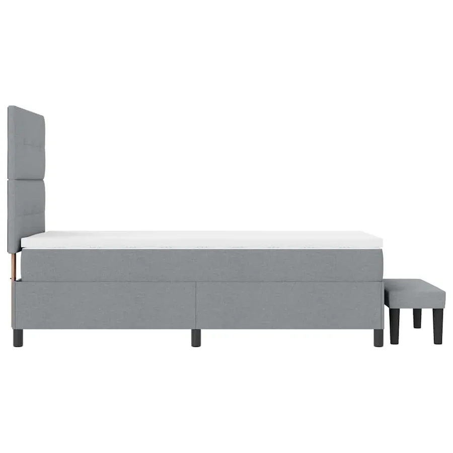 Lit à ressorts avec tête de lit Gris clair 90 x 200 cm tissu - 9