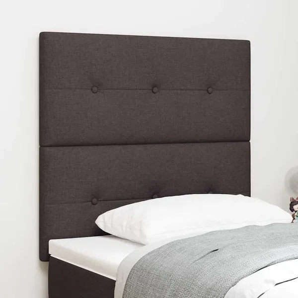 Tête de lit LED avec bandes LED Marron foncé 90 cm tissu