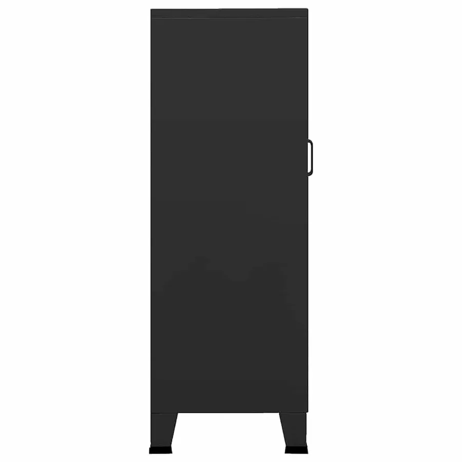 Coffre de rangement industriel Noir 70x40x115 cm Métal - 4