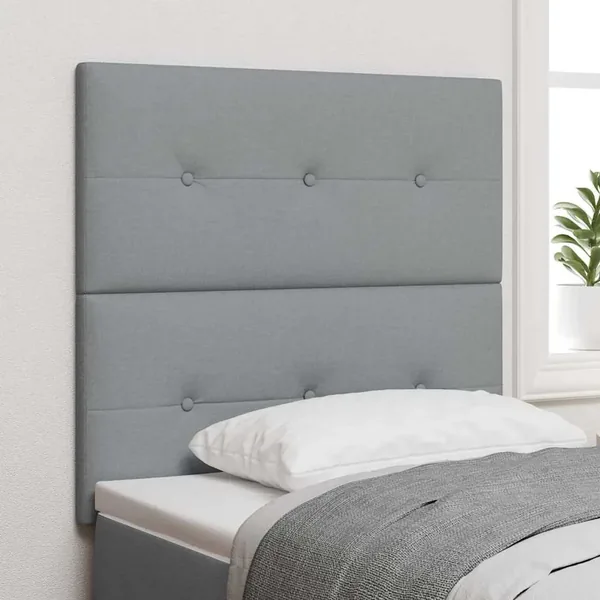 Tête de lit LED avec bandes LED Gris clair 80 cm tissu