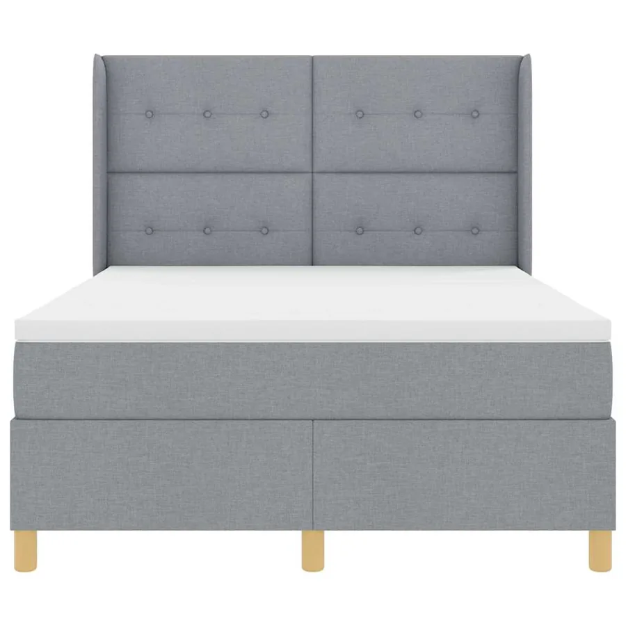 Lit à ressorts avec bandes LED Gris clair 160 x 200 cm tissu - 7