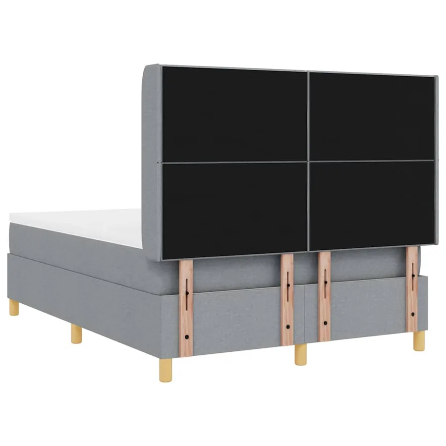 Lit à ressorts avec bandes LED Gris clair 160 x 200 cm tissu - 9