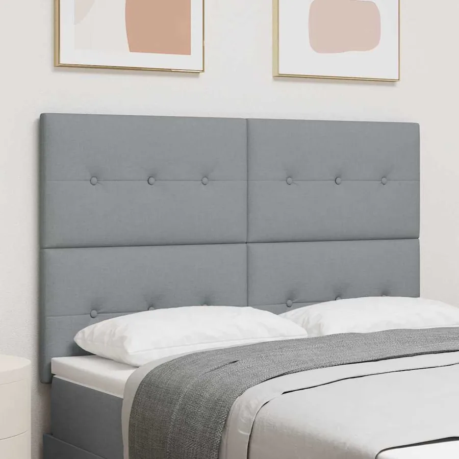 Tête de lit réglable en hauteur Gris clair 160 cm tissu