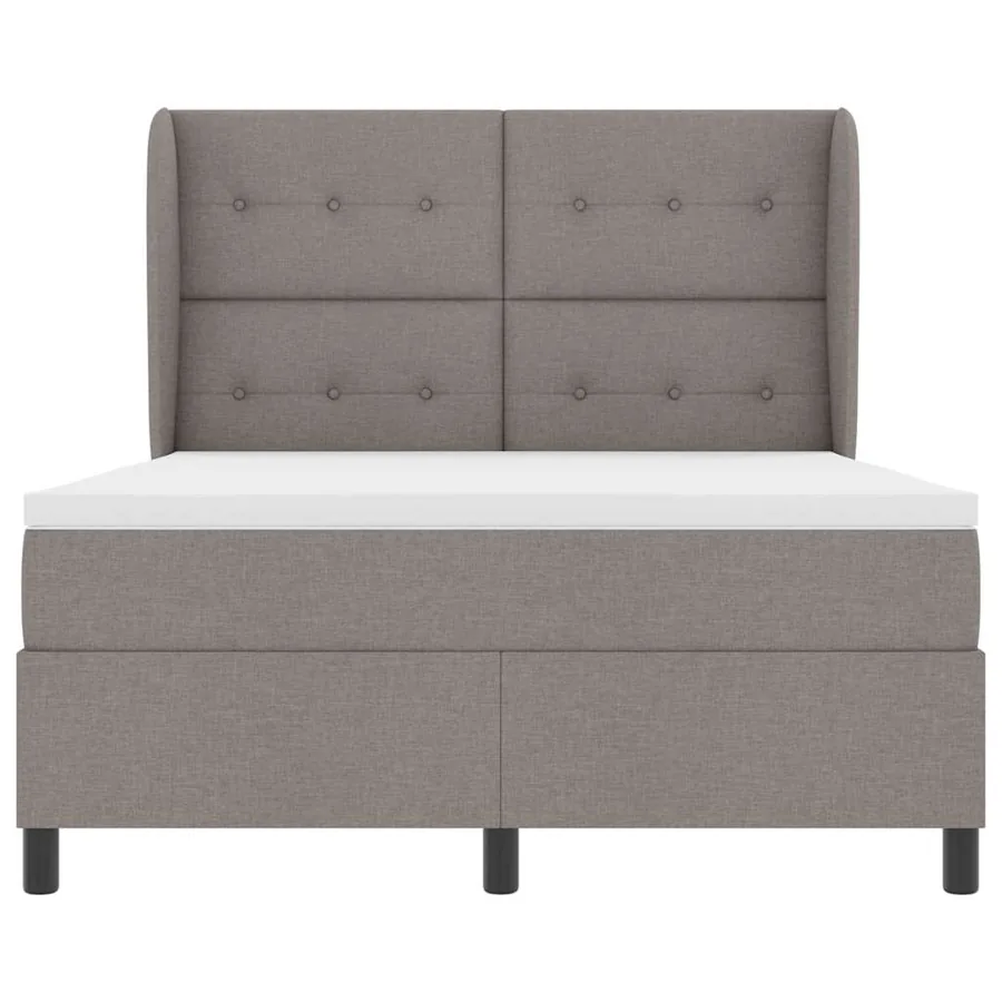 Lit à ressorts avec tête de lit Taupe 160 x 200 cm tissu - 7