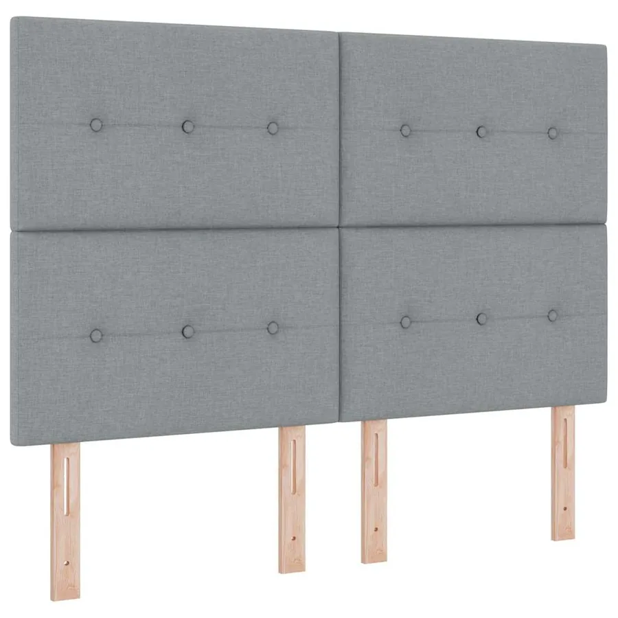 Lit à ressorts avec tête de lit Gris clair 160 x 200 cm tissu - 4