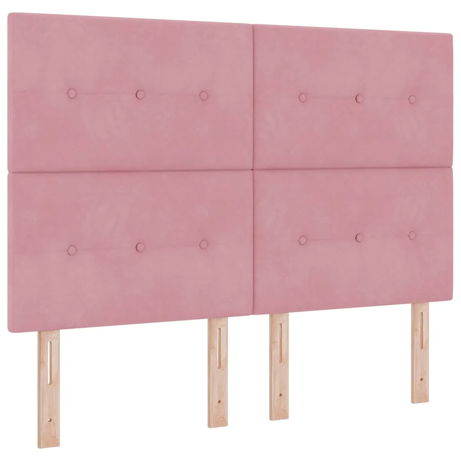 Tête de lit LED avec bandes LED Rose 144 cm Velours - 2