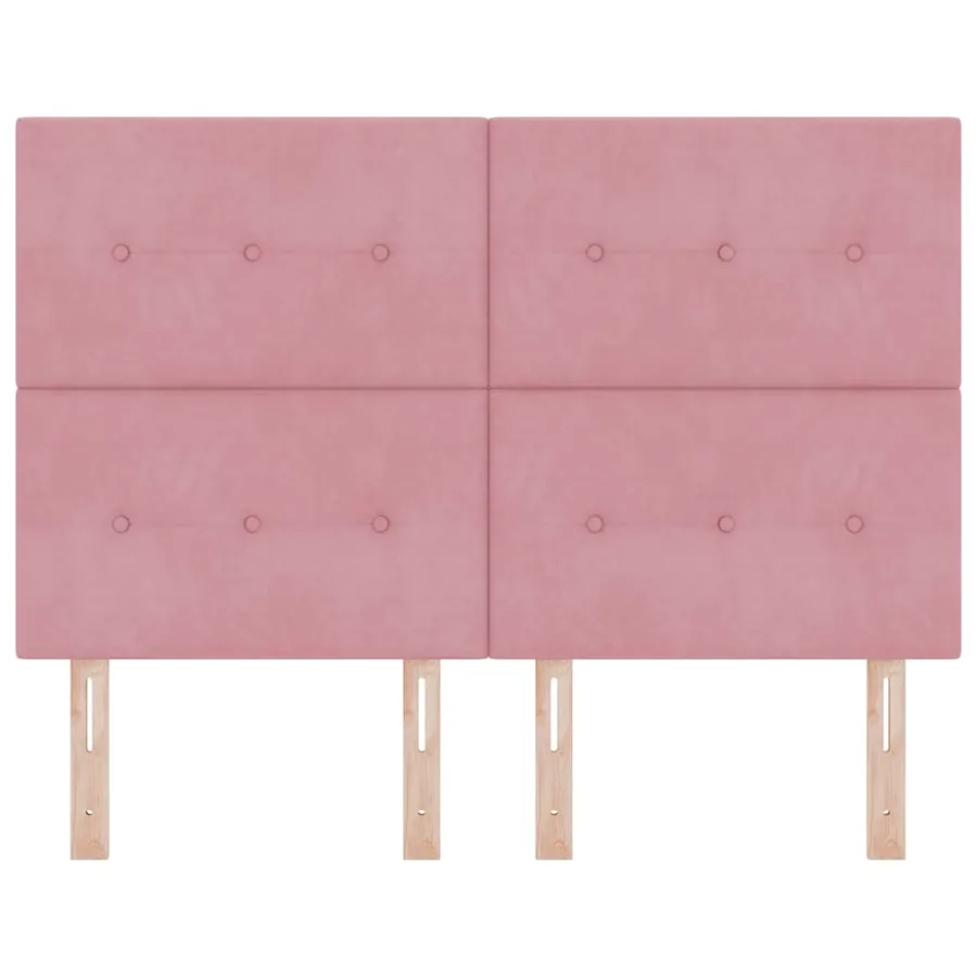 Tête de lit LED avec bandes LED Rose 144 cm Velours - 5