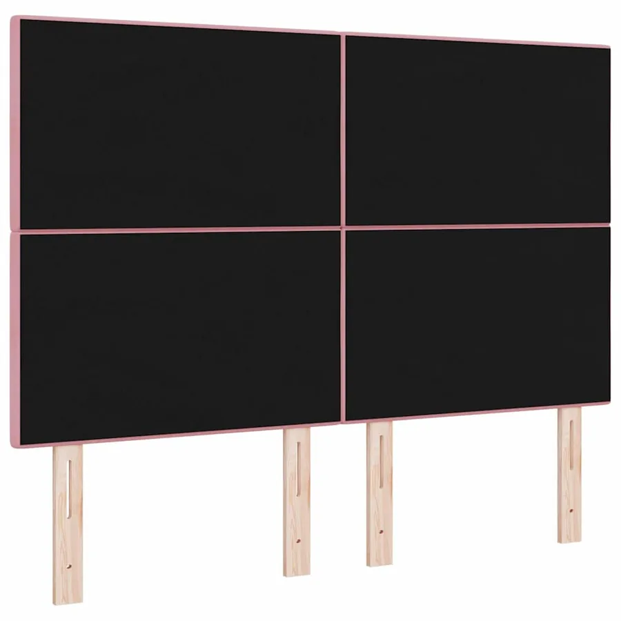 Tête de lit LED avec bandes LED Rose 144 cm Velours - 7