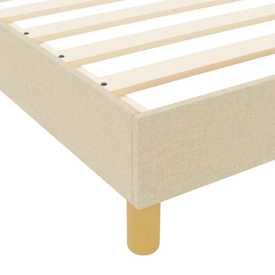 Cadre de lit avec tête de lit Crème 160 x 200 cm tissu - 11