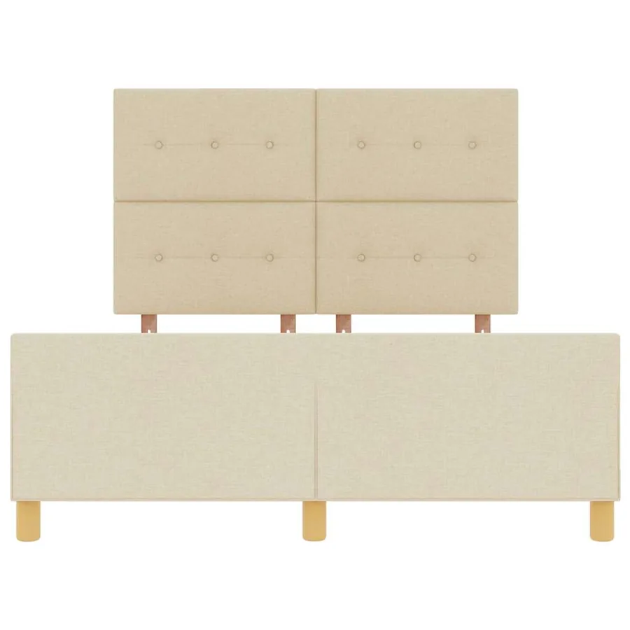 Cadre de lit avec tête de lit Crème 160 x 200 cm tissu - 7