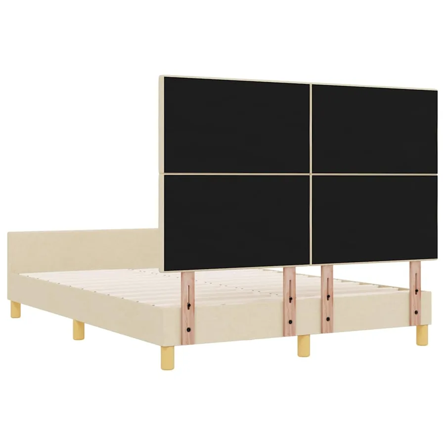Cadre de lit avec tête de lit Crème 160 x 200 cm tissu - 9