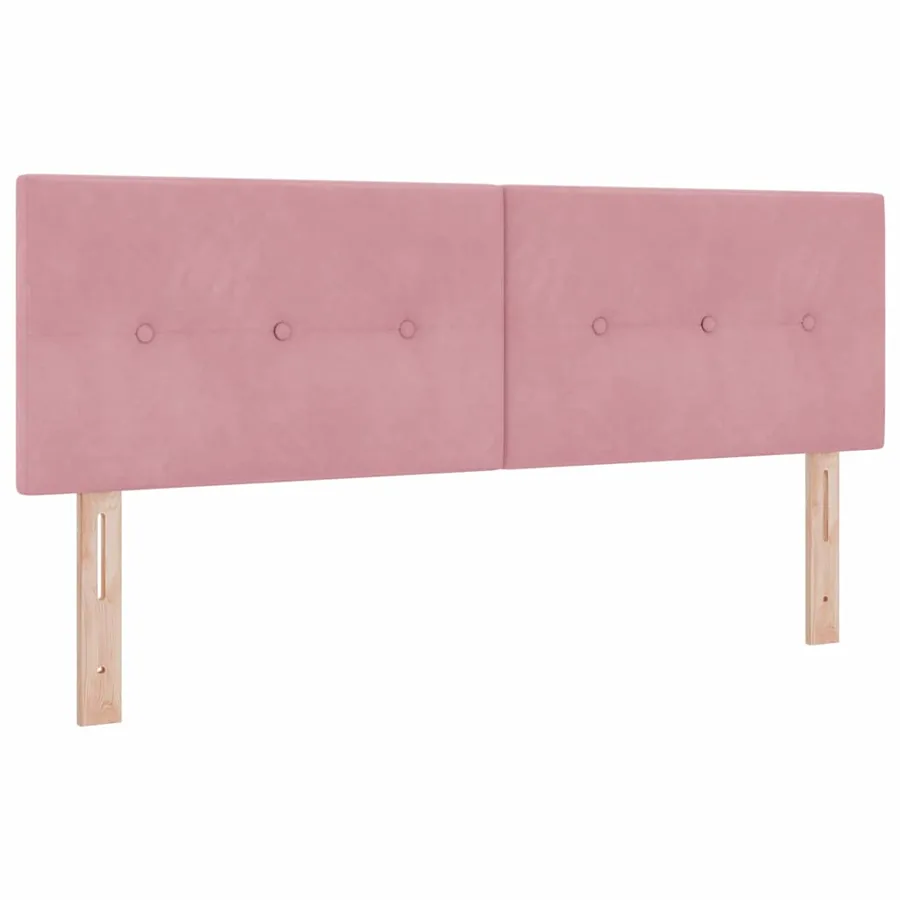 Lit à ressorts avec tête de lit Rose 140 x 200 cm Velours - 6