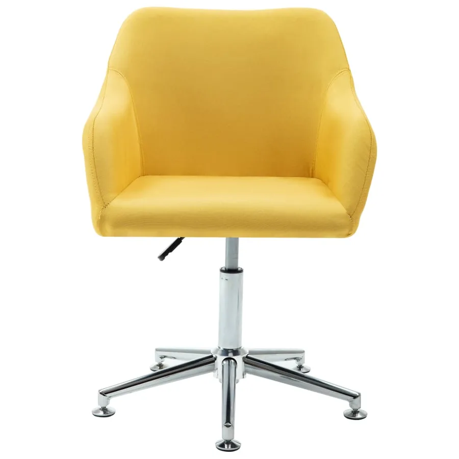 Chaise pivotante à manger jaune tissu - 2