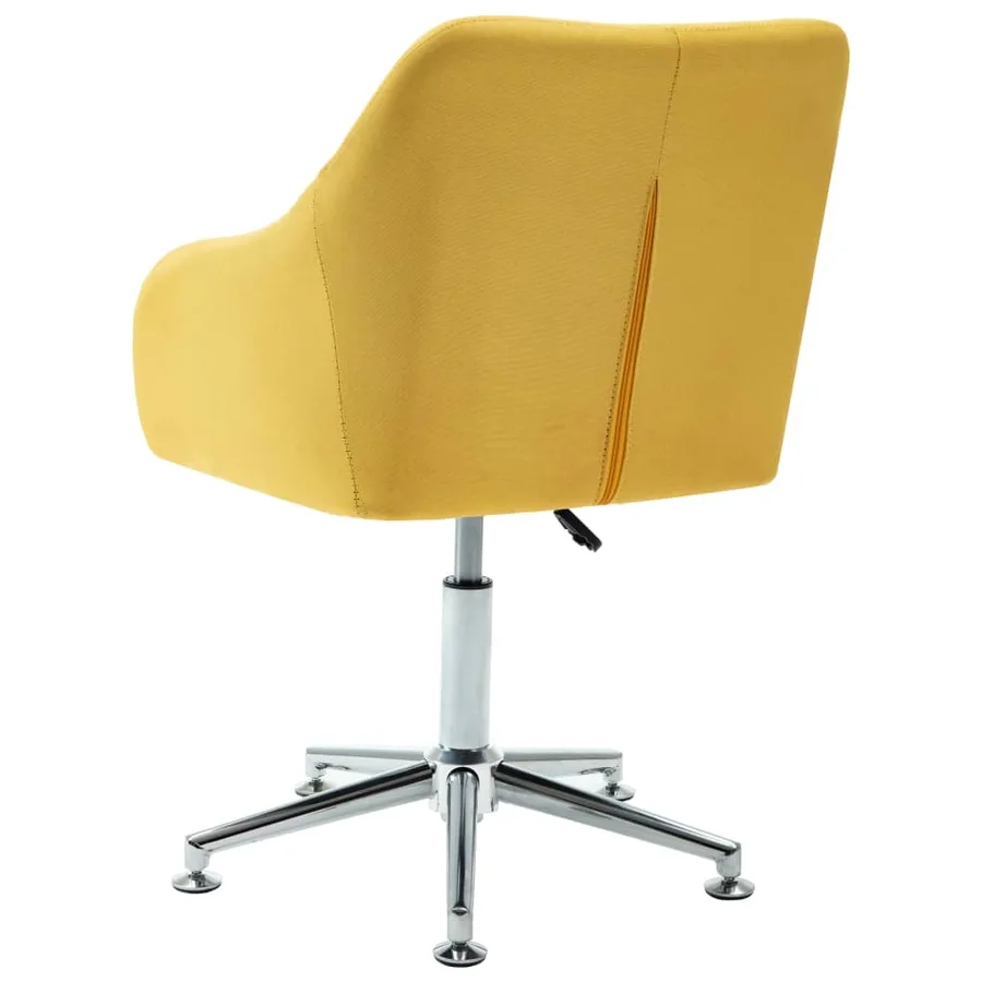 Chaise pivotante à manger jaune tissu - 4
