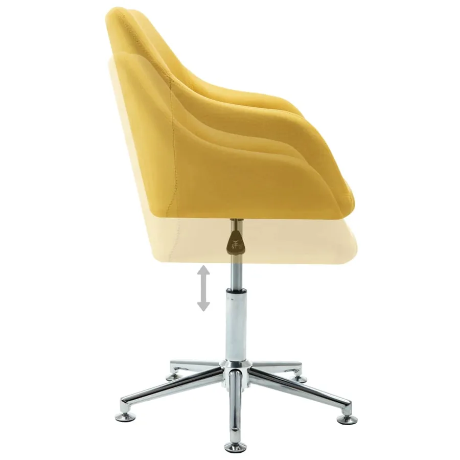 Chaise pivotante à manger jaune tissu - 5